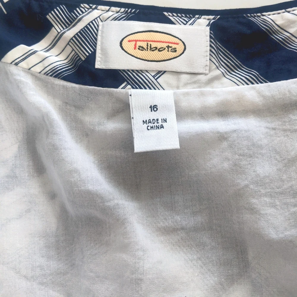 Talbots Women's Geometric Print Pleated Swing Skirt - Picture 5 of 9